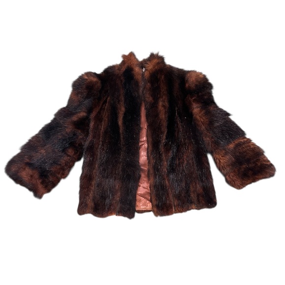 Vintage Jackets & Blazers - Vintage brown fox fur coat, medium/large